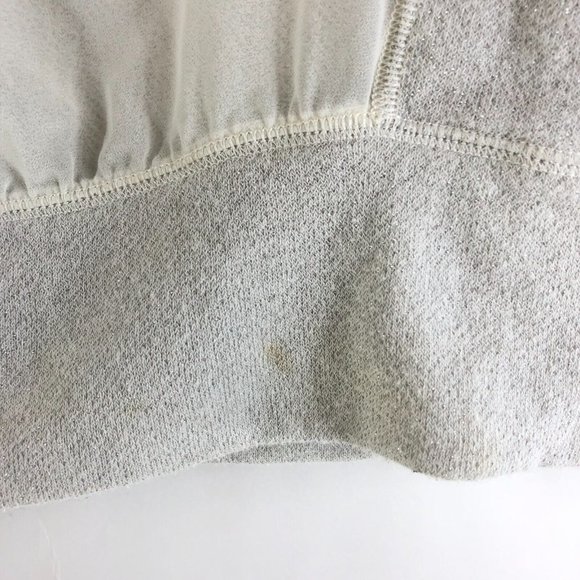 Aerie Womens Sweater Pullover Sheer Back Metallic Scoop Neck Gray M - Picture 3 of 5